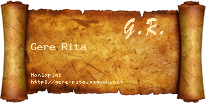 Gere Rita névjegykártya