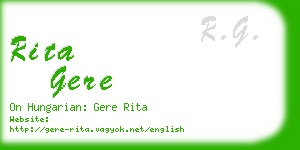 rita gere business card